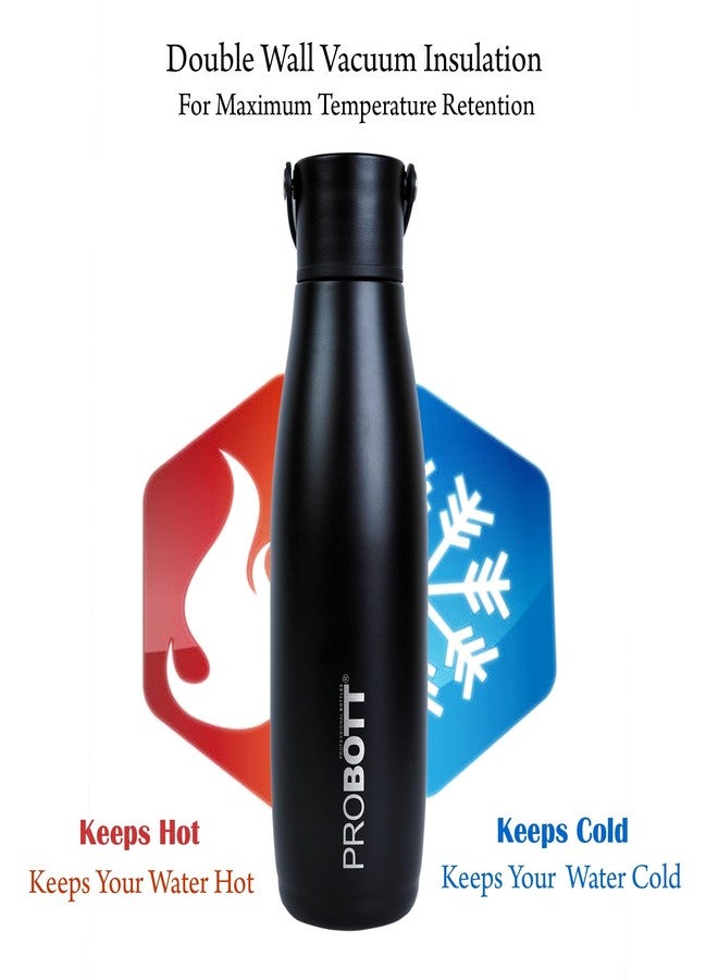 Probott Trendy Flask 700ml Thermosteel Hot & Cold Thermos Vacuum Flask Water Bottle for Girls, Black | Flex Cap | Leakproof | Gym | Sports | Office | College | School | Travel | Water, Tea, Coffee - Image 5